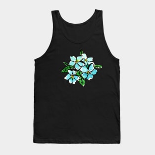 Serene Blue Forget-Me-Nots Floral Cluster Art Tank Top